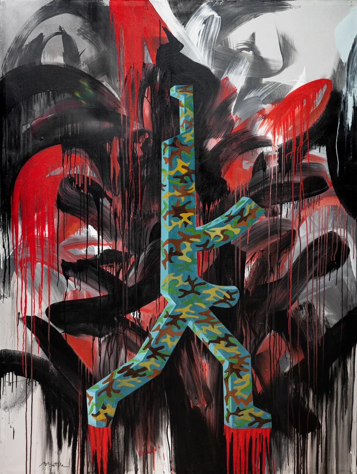 Avtomat Kalachnikova — peinture sur toile — 150×200 cm — 2023