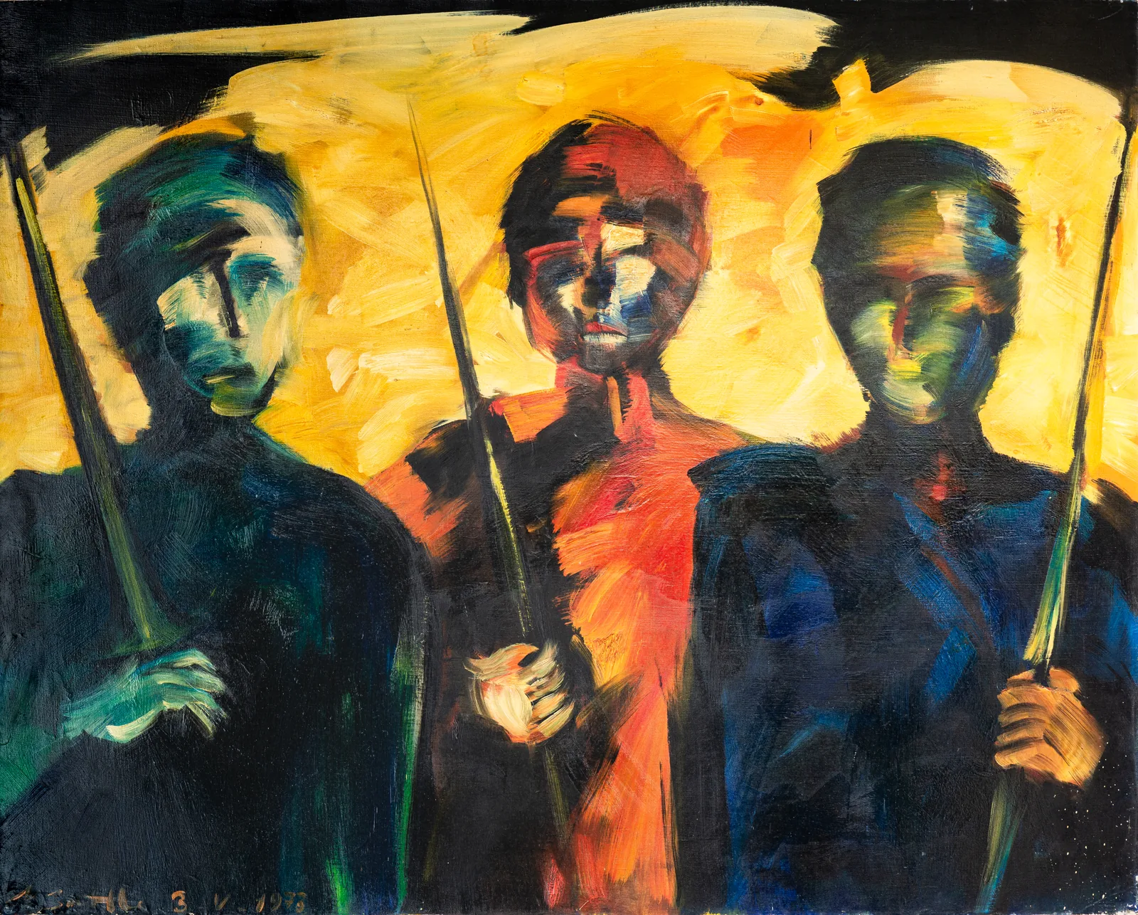 Hommage à Picasso — peinture sur toile — 160×130 cm — 1973