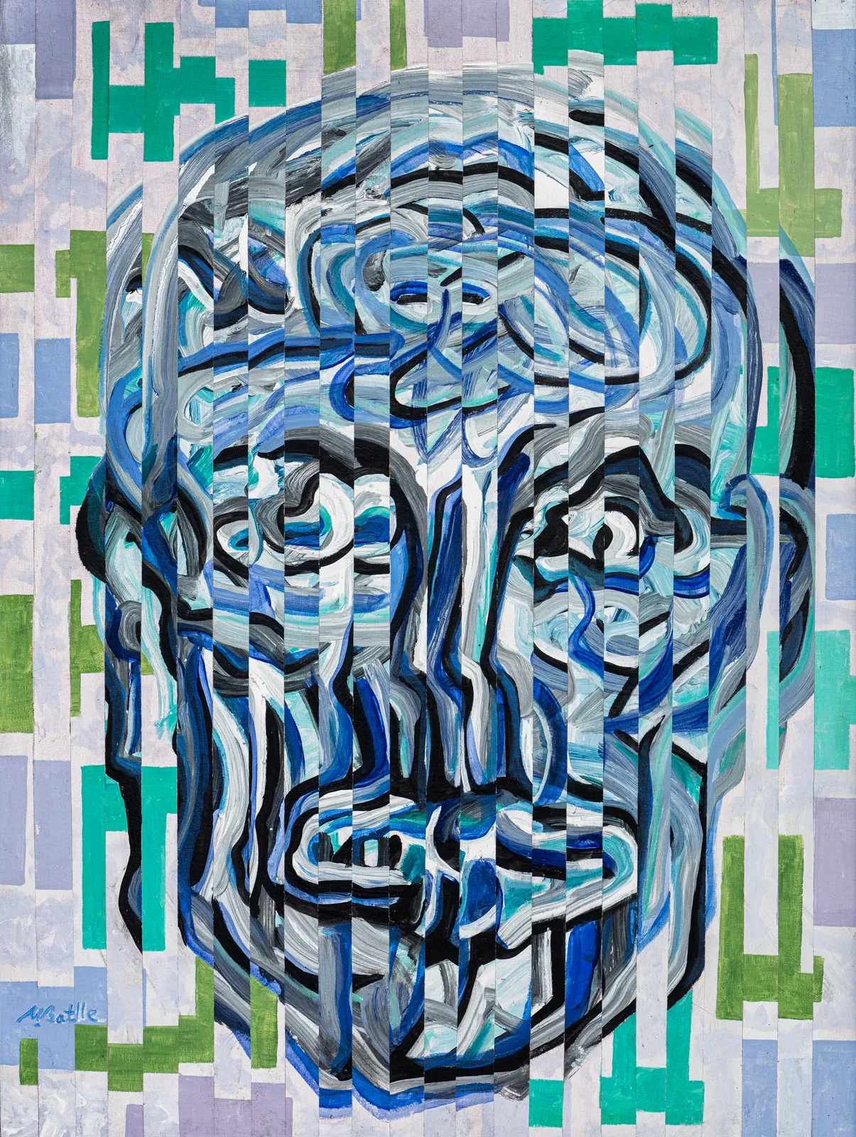 Les visages à fragmentation — peinture sur toile