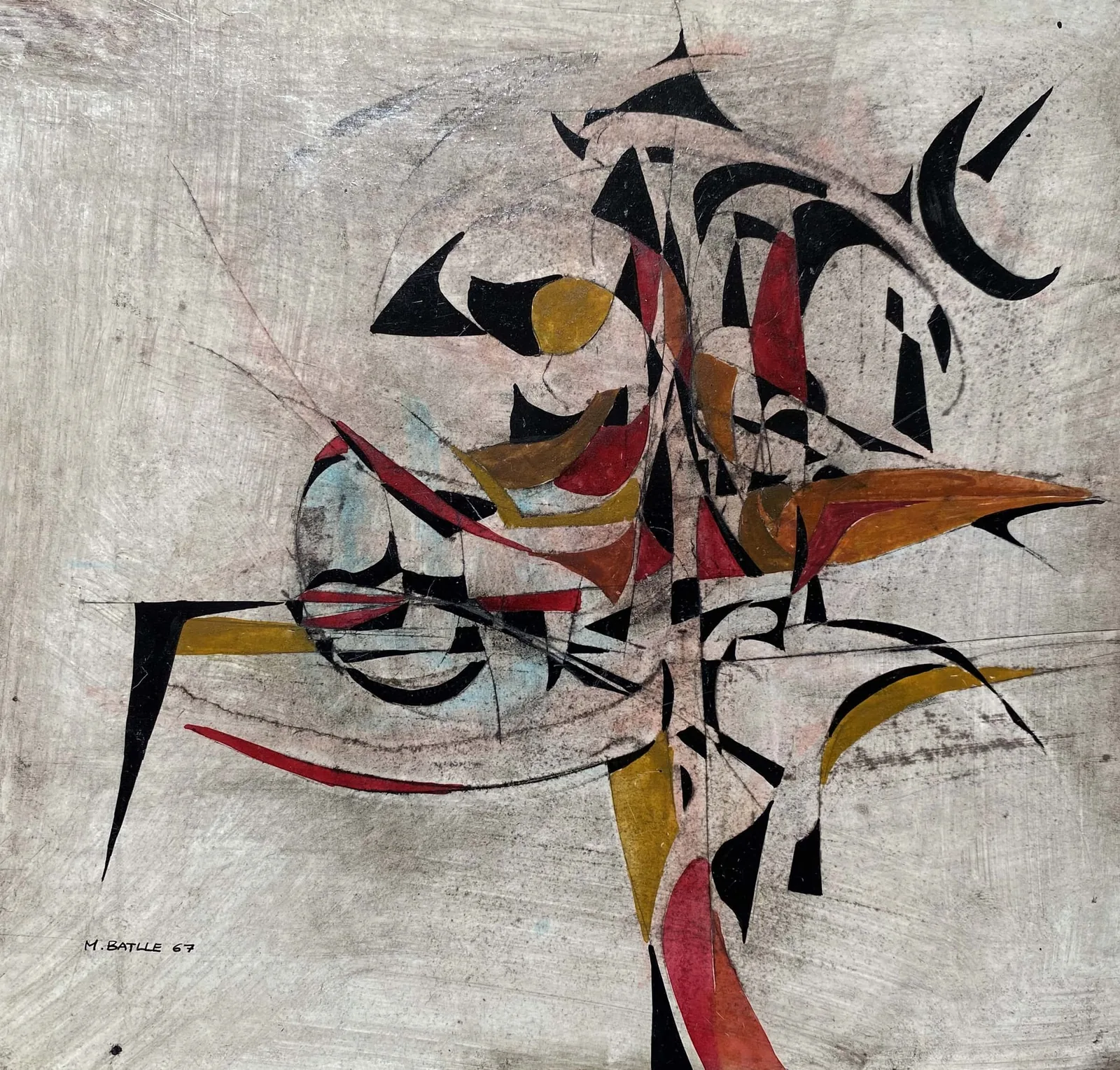 Sans titre — encre sur carton — 20×20 cm — 1967