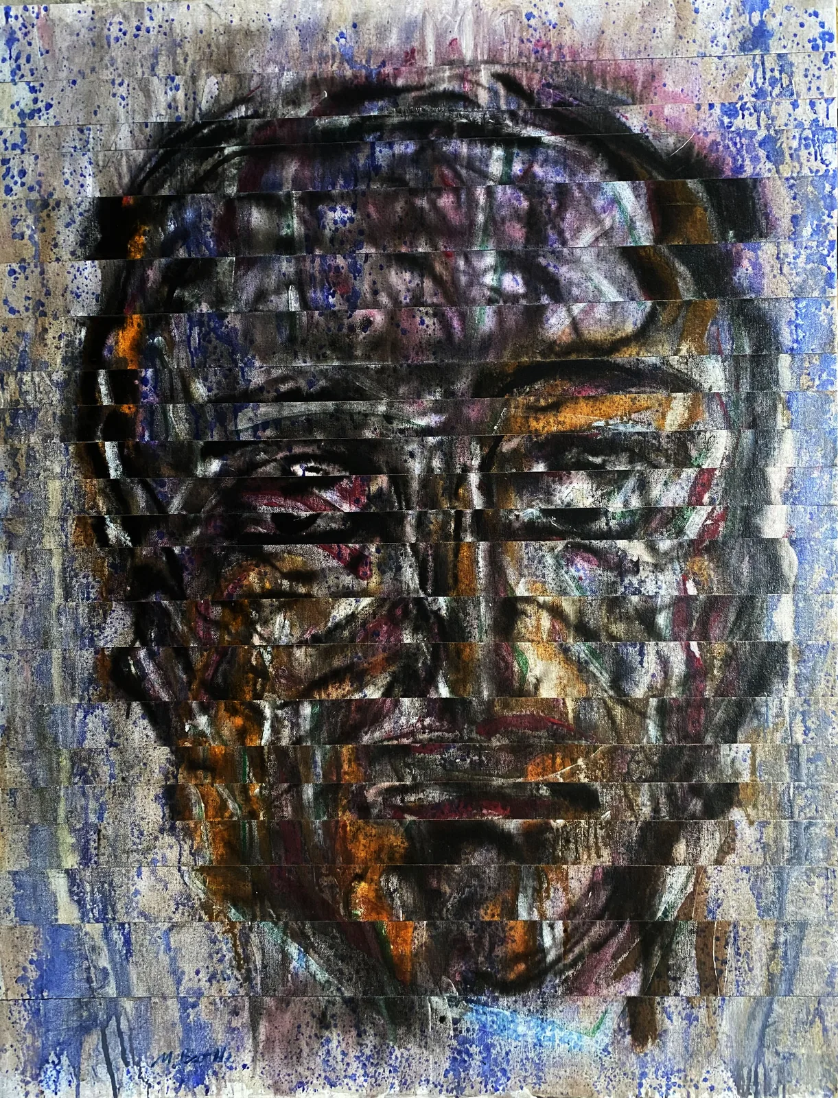 Visage à fragmentation — peinture sur toile — 122×94,3 cm