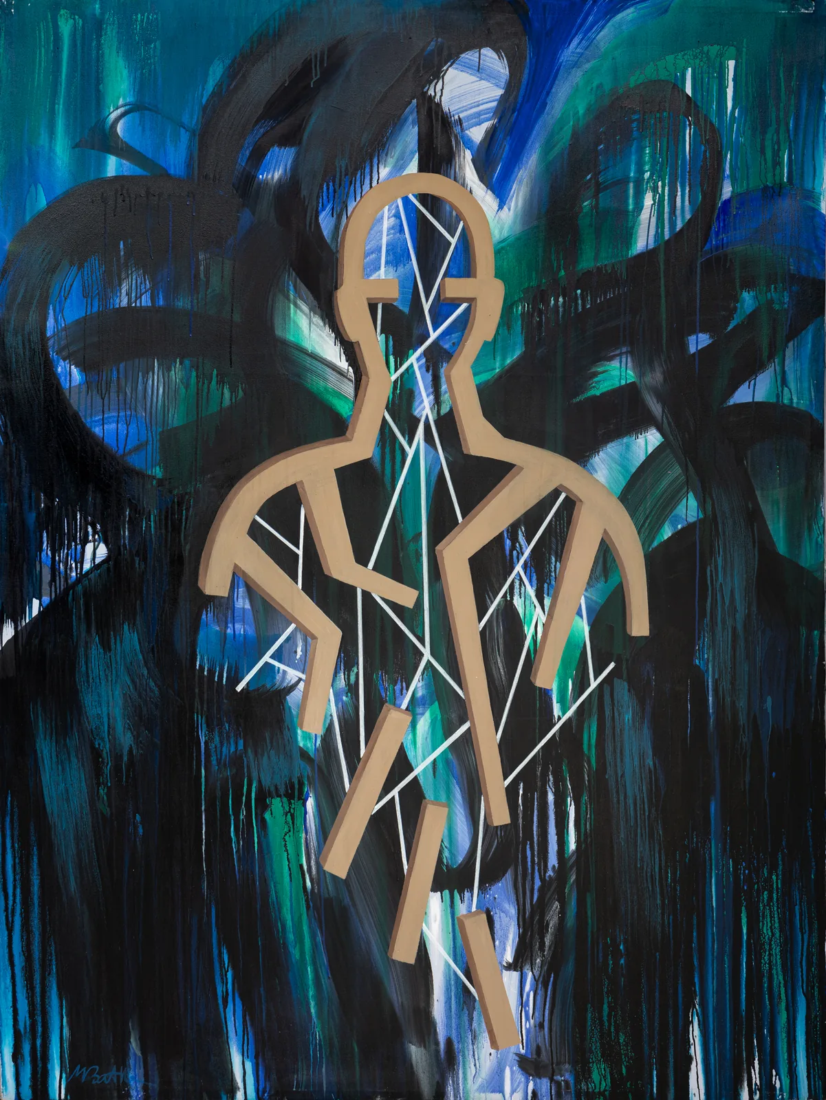 Zones fragilisées — peinture sur toile — 150×200 cm